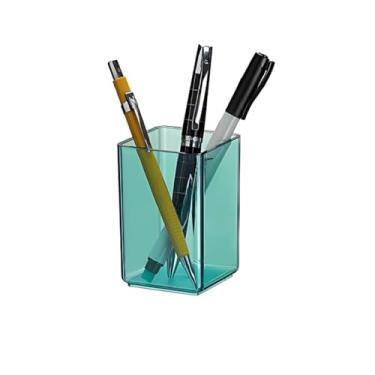 Imagem de Porta-Lápis Acrílico Organizador De Mesa, Ideal Para Escritório, Guarda Canetas, Lápis E Papelaria(Verde Clear)