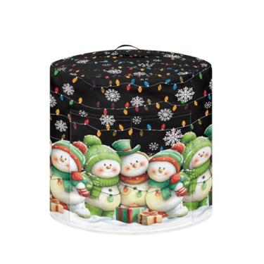 Imagem de Tutolipy Capa fofa de boneco de neve para utensílios de cozinha, decoração de Natal, capa de fritadeira a ar com alça para pequeno aparelho elétrico para panela de arroz, protetor instantâneo de