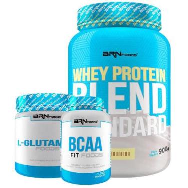 Imagem de Kit Whey Protein Blend 900G+ Glutamina 300G - Brn Foods