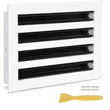 Imagem de Capa de ventilação AC moderna 12x8, saída de ar branca decorativa (recorte de abertura do duto), difusor de slot linear padrão de alumínio, baixo ruído - grade de registro para teto, paredes e pisos