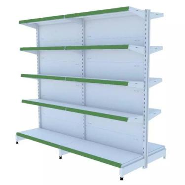 Imagem de Gondola Centro 170 Fit Ate 2 Metros Branco 20 Bandeja Pe Verde - AMAPÁ