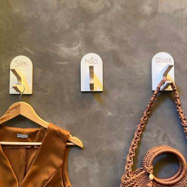 Imagem de 9 Ganchos Provador de loja Sim Não Talvez Arco Capela Boho Premium Branco