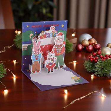 Imagem de 1 conjunto de meias de Natal com papel envelope multicolorido 12 x 12 cm