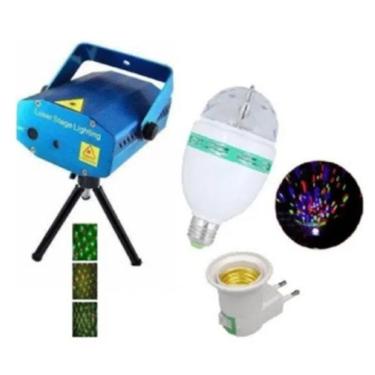 Imagem de Jogo De Luz Laser Com Lampada Led Dj Balada Lampada Festa