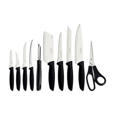 Imagem de Jogo De Facas Plenus Com Lâminas Em Aço Inox E Cabos Preto 10 Peças - Tramontina 23498065
