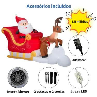 Imagem de Boneco de Neve Inflável de 1,5m com Luzes LED - Decoração de Natal par
