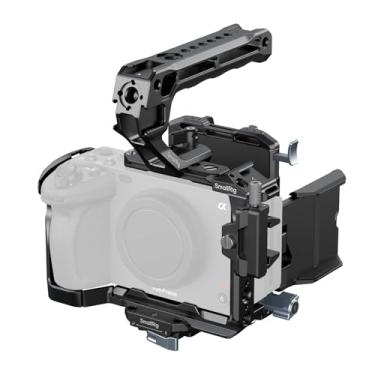 Imagem de SmallRig Kit de gaiola para Sony FX3 / FX30 com gaiola, placa de montagem em V, protetor de tela LCD, alça superior, braçadeira de cabo para HDMI, trilho NATO - 5823