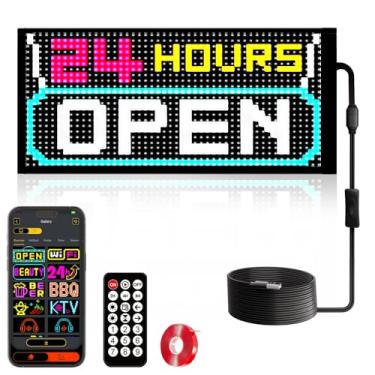 Imagem de Luz de olhos do diabo para carros - LED animado com olhos de para-brisa, 27 x 11 cm, placa de LED programável howdot para carro, painel de matriz de rolagem, controle remoto de aplicativo para