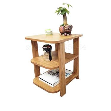 Imagem de Mesa de café pequena de madeira maciça, sofá, armário de canto, mesa de cabeceira, escritório, armário de chá, prateleira de reunião, armazenamento pequeno para apartamentos