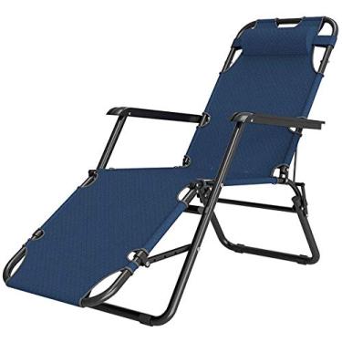 Imagem de Espreguiçadeira de jardim, espreguiçadeira, dobrável, reclinável, cadeiras de pátio reclináveis, resistentes à ferrugem, portátil, pessoas pesadas, cadeira dobrável com gravidade zero (cor com