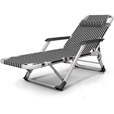 Imagem de Espreguiçadeira de jardim, espreguiçadeira, dobrável, cadeira reclinável, espreguiçadeira, pausa para almoço, cama Siesta, encosto de praia, cadeira portátil individual multifuncional