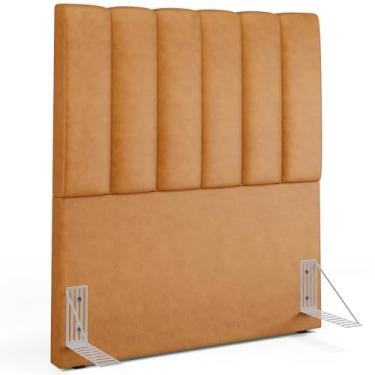 Imagem de Cabeceira Cama Box Solteiro 100 cm Dália W01 Couríssimo Whisky - Lyam Decor