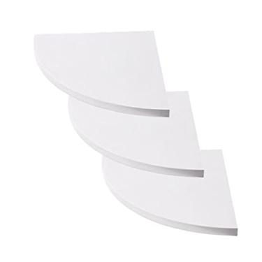 Imagem de Estante de livros com 3 peças/conjunto de estante redonda para pendurar na parede, prateleiras flutuantes de canto, estante de livros, decoração para escritório, estante com armazenamento