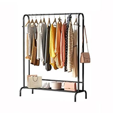 Imagem de Cabide independente para roupas com prateleira de sapatos, suporte de exibição de roupas, trilho de metal, cabide de armazenamento de roupas para loja, quarto, sala de estar