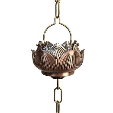 Imagem de WEBSID Correntes de chuva de ferro grosso cachoeira, calhas, calhas, calhas, correntes de chuva, corrente coletora de chuva, corrente guia de chuva para chuva pesada/inundação/têmpora/villa