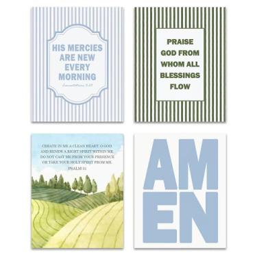 Imagem de GTYNU Conjunto de 4 impressões de arte de parede cristãs modernas, presentes cristãos para mulheres e homens, versículo bíblico minimalista moderno, imagens de escrituras religiosas, decoração de