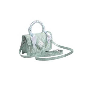 Imagem de Bolsa tiracolo feminina vintage cereja alça superior com aba quadrada, Verde, one_size