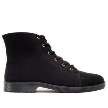 Imagem de Coturno Feminino Moleca em Camurça Preto-Feminino