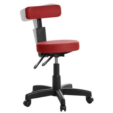 Imagem de Cadeira Mocho Ergonômica Estética Dentista RV Vermelho - Goldflex