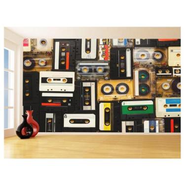 Imagem de Papel De Parede 3D Musica Fitas Cassete Painel 3,5M Mus108 - Você Deco