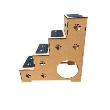 Imagem de Para Animais De EstimaçãO De 4 Degraus, 60 Cm: Madeira Mdf Com Carpete, Rampa Para Cama De CãO E Escada Para Cama De Animal De EstimaçãO