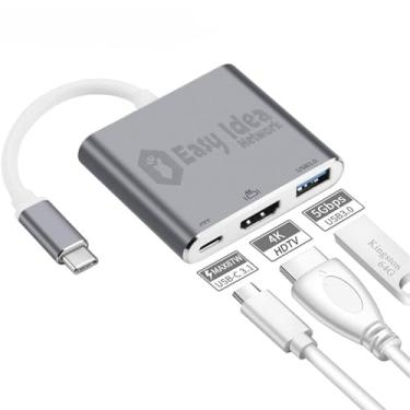 Imagem de Adaptador Usb Tipo C Para Hdmi 4K USB 3.0 PD Compatível com MacBook Thunderbolt 3 DEX Android OTG Easy Idea Network