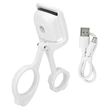 Imagem de Modelador de cílios aquecido Modelador de cílios elétrico USB recarregável com 3 engrenagens Controle de temperatura Tipo C Carregamento Ondulação permanente para mulheres Meninas (Branca)