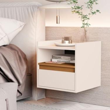 Imagem de Mesa Cabeceira Suspensa Off White Nature - CYM ESTOFADOS