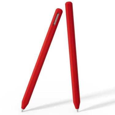 Imagem de Capa de silicone para Samsung Galaxy Tab S11/S11 Ultra S Pen 2025, capa protetora com design integrado, suporte antiderrapante para Galaxy Tab S11/S11 Ultra S Pen (vermelha)