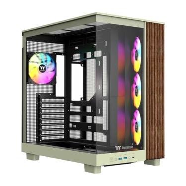 Imagem de Thermaltake Visualização 380 XL WS ARGB; chassi de torre média; acabamento lateral de madeira; ventoinhas ARGB 4x120 mm incluídas; folga GPU de 420 mm; ATX/mATX/mITX; suporte de conector oculto