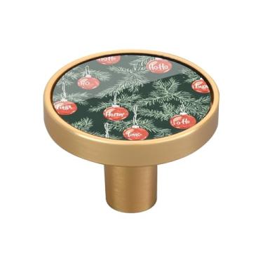 Imagem de KEEPREAL Puxadores de armário de galhos de árvore de Natal - Pacote com 4 puxadores de gaveta redondos de 32 mm para armários de cozinha, gavetas de cômoda #291