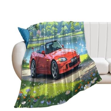 Imagem de HouLaiZhe Cobertor super macio de flanela anime JDM S2000 primavera leve cobertor refrescante para sofá-cama cadeira sofá carro viagem ao ar livre leve quente 152 x 203 cm