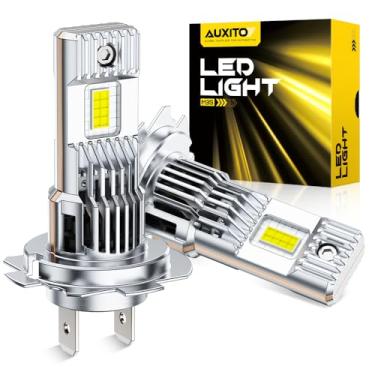 Imagem de AUXITO Lâmpada H7 - 40000 lúmens 6500K branca, tamanho mini OEM, fácil instalação Plug & Play, substituição de luz de neblina de halogênio, sistema CANBUS sem erros, pacote com 2