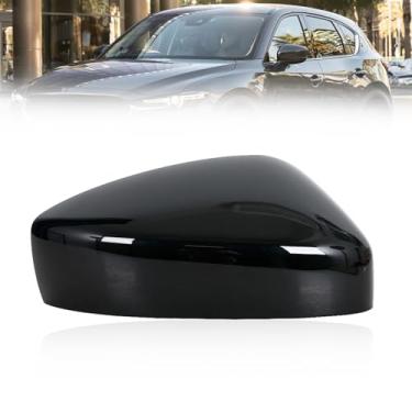 Imagem de JESYMBX Tampa do espelho retrovisor lateral da porta para Mazda CX-5 CX5 2017-2021 Capa de casa de tampa preta direita