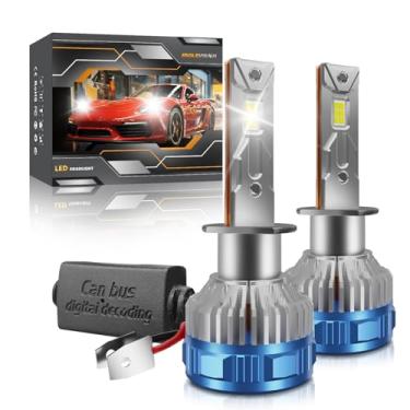 Imagem de Kit de Conversão Lâmpada Farol LED H1 60W 60000LM Super Brilhante Alto e Baixo Resfriamento 12000rpm 2 Unidades