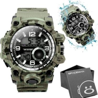 Imagem de relogio masculino prova dagua digital camuflado caixa ajustavel presente original esportivo-Masculino