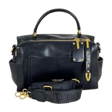 Imagem de Bolsa Baú Média Lisa em material ecológico com 7 Bolsos - Pavão De Our