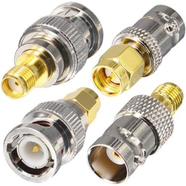 Imagem de onelinkmore Kits adaptadores SMA para BNC para SDR, rádios portáteis, scanner, walkie talkie, adaptador coaxial, 4 peças