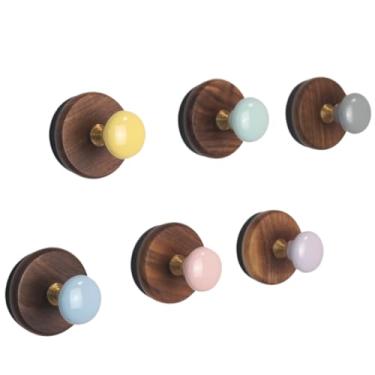 Imagem de 6 ganchos magnéticos coloridos para uso pesado, gancho magnético forte de neodímio, cabide magnético para geladeira, porta de metal, armário para pendurar toalha, casaco, bolsa, guarda-chuva