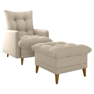 Imagem de Poltrona De Amamentaçao E Puff  Light Milani Store Bege