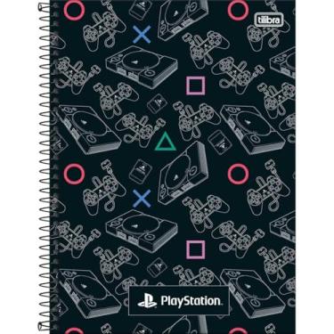 Imagem de Caderno Playstation TILIBRA Universitário BROCHURA - 1M 80 Folhas (Fundo Preto)