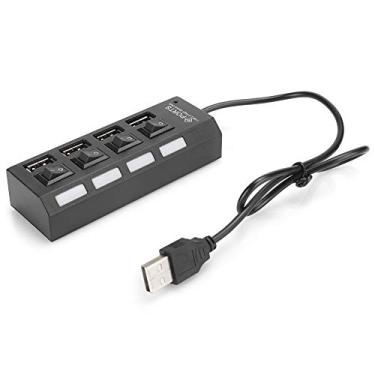 Imagem de Ymiko Adaptador de Transferência de Dados de Alta Velocidade para Hub USB 2.0 de 4 Portas para PC, Desktop e Laptop (4 preto)