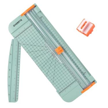 Imagem de Cortador de papel A4 - Aparador de papel de 30 cm com 2 peças de lâminas de substituição com régua lateral de proteção para cartão de presente, cupom, etiqueta, cartolina, foto