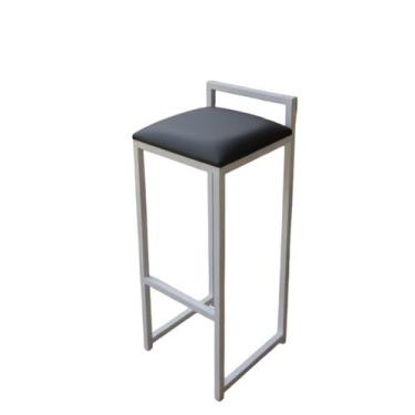 Imagem de Banco Alto Bistrô Moderno Cozinha Casa Banqueta Industrial Cor:Preto -