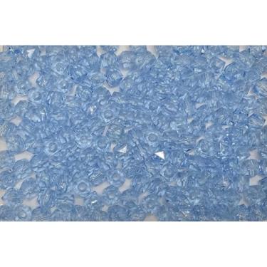 Imagem de Miçanga Cristal Acrílico 8mm Cubo Quadrado 500g Transparente para Artesanato e Bijuteria (Azul Bebe 050)