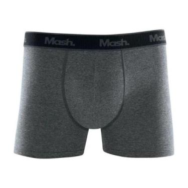 Imagem de Cueca Boxer Cotton Mash Masculina Cós Elástico, Cinza mescla escuro, G