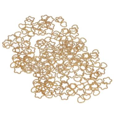 Imagem de Cryfokt A Trança Colorida do Cabelo Forma do Amor Estrela Toca Acessórios Bonitos Metal para Eventos Diários, 100 Pces (Ouro)