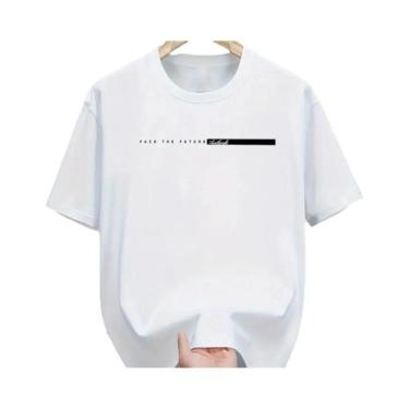 Imagem de Camiseta Masculina De Verão Em Algodão Casual Com Estampa Grande De Le