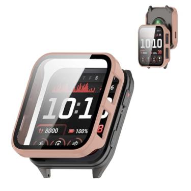 Imagem de Capa para Garmin Venu X1, capa protetora de PC rígido com protetor de tela de vidro temperado 9H, capa à prova de choque resistente a arranhões para smartwatch Garmin Venu X1, rosa