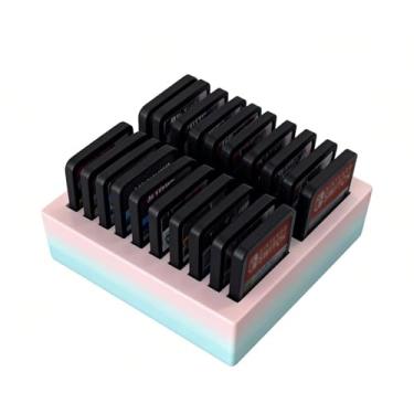 Imagem de Suporte de exibição aberto para jogos Nintendo Switch – Suporte de mesa para 20 cartuchos, organizador minimalista sem tampa para mostrar a coleção, serve para Switch OLED/Lite/Original – Macaron rosa